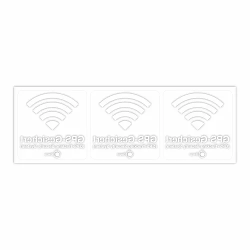 3er Aufkleber-Set GPS-Gesichert I 6 x 6 cm I weiß innenklebend