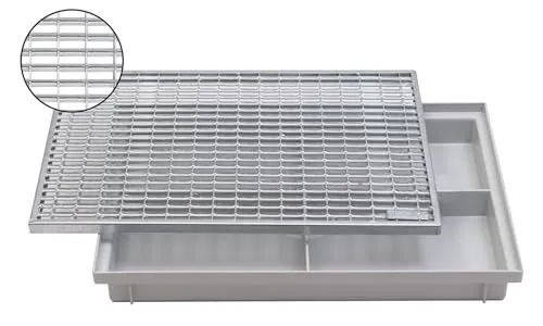 ACO Schuhabstreifer V-Stab Maschenrost 60x40cm in silber von ACO