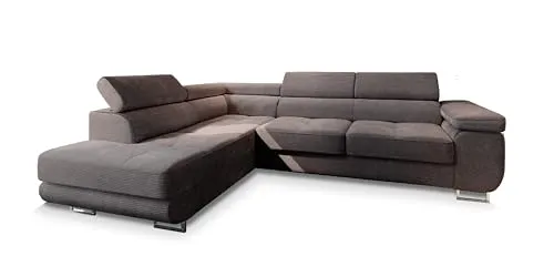 Masseno Ecksofa APIRO L-S mit Schlaffunktion - Ecksofa mit Bettkasten in L-Form, ideal für Gästeübernachtungen und bietet praktischen Stauraum. Hochwertige Verarbeitung und elegantes Design für jeden Wohnraum.