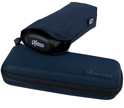 iX-brella Super-Mini-Taschenschirm - winziger Regenschirm im Etui - Insignia-blau