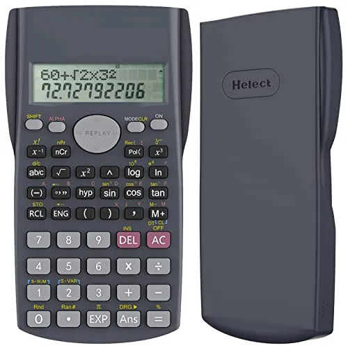 Helect Zweizeilig Wissenschaftliche Taschenrechner, Geeignet für Schule und Beruf, Schwarz