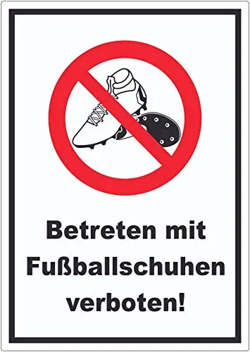 Betreten mit Fussballschuhen verboten! Aufkleber A4 (210x297mm)