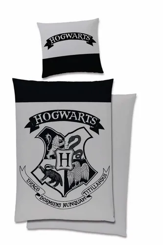 JACK Bettwäsche JACK Linon / Renforcé Wende Bettwäsche 135x200cm 2 tlg. Harry Potter, Renforcé, 2 teilig, lizenzierte Harry Potter Wendebettwäsche, Hogwarts Wappen