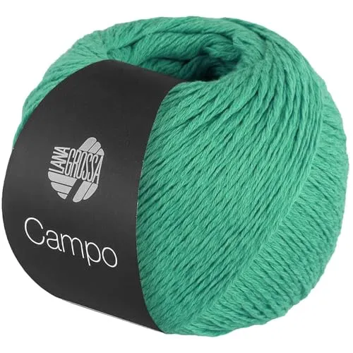 LANA GROSSA Campo | Feines, mehrfach verzwirntes Baumwoll-Mischgarn mit Struktur | Handstrickgarn aus 65% Baumwolle & 25% Viskose & 10% Leinen | 50g Wolle zum Stricken & Häkeln | 165m Garn FB 32