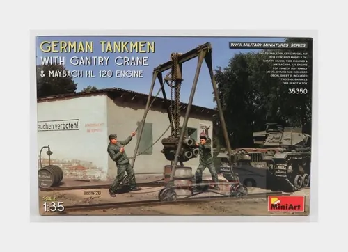 1:35 Miniart Soldati Soldiers Military German With Gantry Crane 1944 Kit MA35350