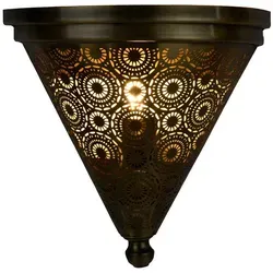 Marrakesch Wandleuchte Firas Gold Antik – Handgemachte orientalische Wandlampe - Lampen – Handgefertigte Wandleuchte Firas Gold Antik mit einzigartigem Lichtspiel, ideal für ein warmes Ambiente in jedem Raum. Perfekt auch als Geschenk!
