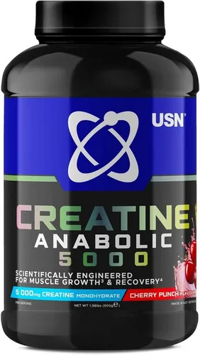 USN Creatine Anabolic 5000 – 900 g Pulver - Kreatin für optimale Leistung im Training, kombiniert mit BCAA und fruchtigen Geschmäckern. Ideal für Sportler, die ihre Kraft und Ausdauer steigern möchten.