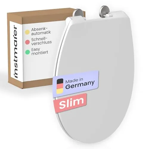 instmaier Alma Toilettendeckel mit Absenkautomatik – Weiß, Extra dünn, Made in Germany