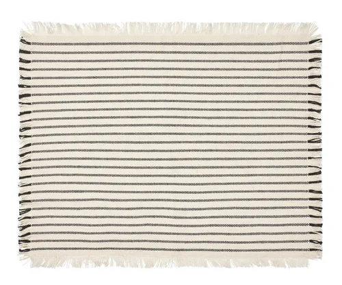 Broste Copenhagen Elouise Tischset Set 2 - Tischsets in off white/black, 41,5x32 cm, zeitloses Design für elegante Tischdekoration und perfekte Präsentation von Speisen.