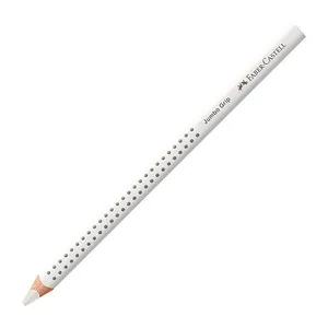 FABER-CASTELL 110901 - Buntstift Jumbo Grip, ergonomische Dreikantform für Kinder und bruchsichere Mine in leuchtendem Weiß