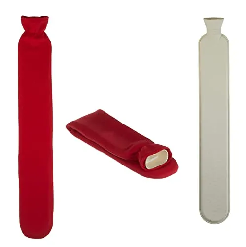 Geschenkestadl XL Wärmflasche 2 Liter Schlauch Extra Lang - Wärmflasche zur Behandlung von Schmerzen & Fieber, ideal für kalte Tage und zur Linderung von Verspannungen mit extra langem Bezug von 72 cm.