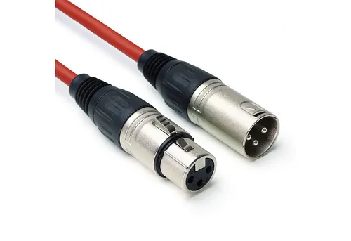 keepdrum keepdrum DMX004 RD DMX Kabel Rot 3-pol XLR 3m Elektro-Kabel, 3-pol XLR Stecker, zu XLR Buchse (300 cm), DMX Kabel Rot 3 m