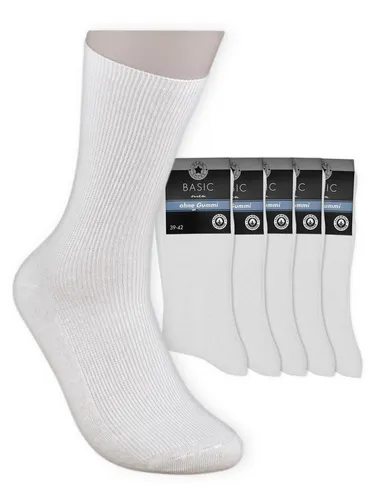 Die Sockenbude Gesundheitssocken WHITE (Bund, 5-Paar, weiß kochfest) ohne Gummi