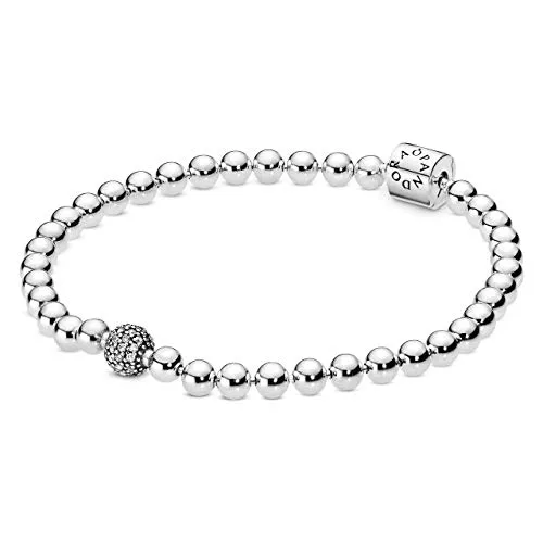 PANDORA Signatur Kugel & Pavé Armband aus Sterling-Silber in silber von Pandora