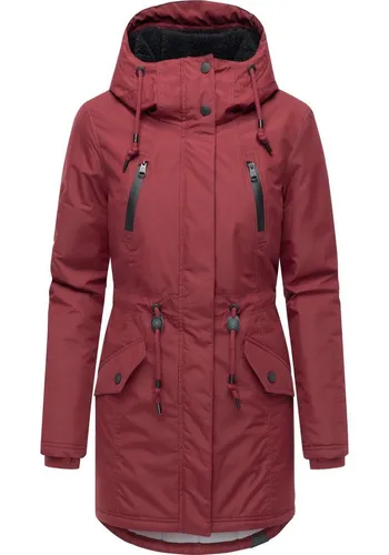 Ragwear Wintermantel Elsien wasserdichter Winterparka mit Teddyfell-Futter