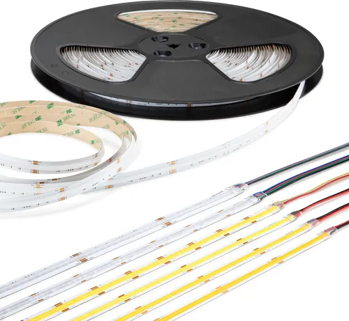 HEXIM COB LED Strip RGB, 6,5 Meter dimmbar - Flexibler 6,5 Meter LED Streifen mit COB-Technologie für gleichmäßige Lichtverteilung. Ideal für kreative Innenraumgestaltungen mit einstellbarer Farbtemperatur und hoher Farbwiedergabe.