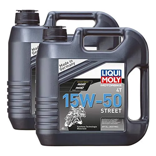 2x LIQUI MOLY 1689 Motorbike 4T Synth Motorrad Street Race 15 W-50 4L