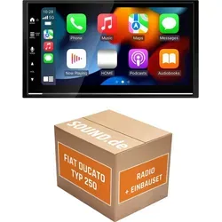 Kenwood DMX7722DABS Autoradio Einbaupaket für Fiat Ducato III Typ 250