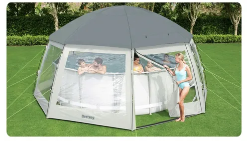 Bestway Pavillon für runde Pools - 600 x 295 cm, passend für Pools bis Ø 488 cm