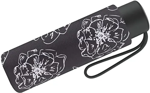 Pierre Cardin Regenschirm Black & White Flower Black - Taschenschirm Petito