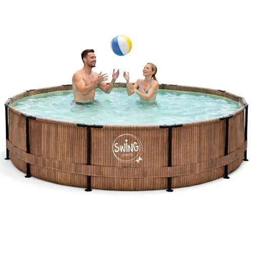 HAF Framepool Aufstellpool 366 cm rund in Holzoptik von HAF
