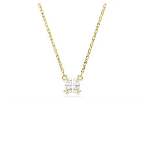 Swarovski Stilla Halskette - Ketten für Damen, elegante vergoldete Halskette mit strahlenden Kristallen im Kissenschliff, perfektes Geschenk für besondere Anlässe.