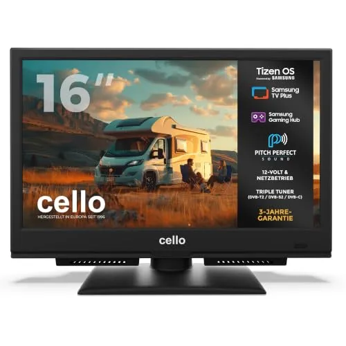 Cello 16 Smart Camping LED TV mit TizenOS – ideal für Wohnmobil & Caravan