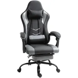 Vinsetto Ergonomischer Gaming Stuhl - Bürostuhl mit ergonomischem Design, verstellbarem Lendenkissen und Liegefunktion bis 160 Grad – ideal für Komfort beim Gaming oder Arbeiten.