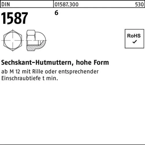 25er PACK(Stk)  001587060000200000 Sechskanthutmutter DIN 1587 M 20 6 hohe Form