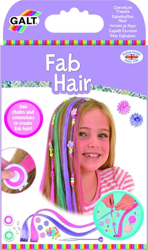 Galt Toys, Fab Hair, Hair Chalk Kit and Extensions Children, 6 Years