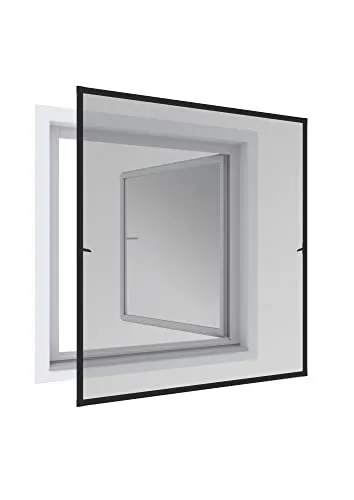 Windhager Insektenschutz Rahmen Fenster EXPERT - Fliegengitter mit individuell kürzbarem, pulverbeschichtetem Alurahmen und Perfect View Fiberglasgewebe für optimale Durchsicht – ideal für effektiven Insektenschutz.