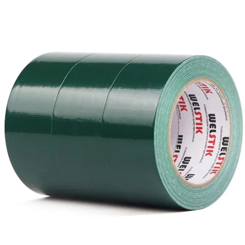WELSTIK Professionelles Klebeband, 48 mm x 27 m, wasserdicht, für Reparaturen, Heimwerker, Handwerk, Innen- und Außenbereich, Dunkelgrün, 3 Stück