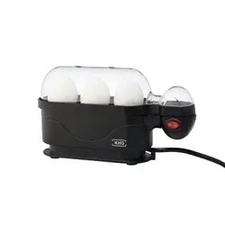 KHG Eierkocher EK-300S – Schwarz, 3 Eier gleichzeitig kochen - Eierkocher aus Kunststoff und Aluminium mit Aluminiumheizplatte für perfekte Ergebnisse. Kompakt mit nur 23 cm Breite, ideal für jeden Haushalt.