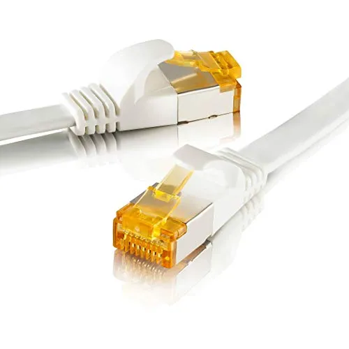 SEBSON Ethernet LAN Kabel 7,5m - CAT 7 Netzwerkkabel 10 Gbit/s, U-FTP Patchkabel RJ45 flach - Router, PC, TV, NAS, Spielekonsolen