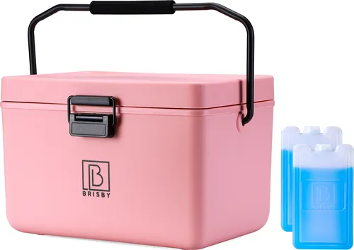 Brisby Kühlbox – Frigobox – 12 l – PINK – Inkl. ergonomischem Tragegriff, Trennwänden, Schneidebrettern, bis zu 40 Stunden Isolierung, inkl. 2 x 200 ml Kühlelemente