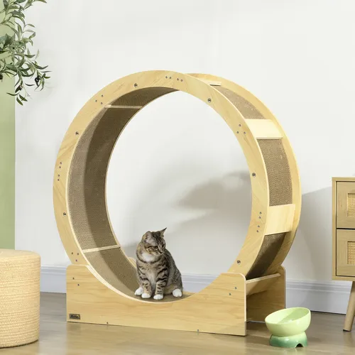PawHut Katzenlaufrad 91 cm mit Bremse
