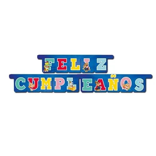 BeenSmile, Geburtstagsgirlande Paw Patrol, Happy Birthday Girlande - Geburtstag Dekoration für Kinder - Kinderpartys, Geburtstage und Feiern - Partyartikel - 1 Stück