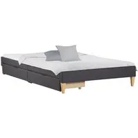 Homestyle4u Polsterbett 90x200 oder 140x200 cm Grau - Modernes Polsterbett mit 2 ausziehbaren Bettkästen für praktischen Stauraum, perfekt für Schlafzimmer und Jugendzimmer, inklusive kostenlosem Rolllattenrost.