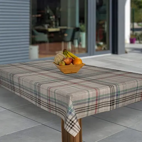laro Wachstuch-Tischdecke Abwaschbar Wachstischdecke PVC Plastik-Tischdecken Eckig Meterware Abwischbar, Muster:Karriert Elegant, Größe:118x160