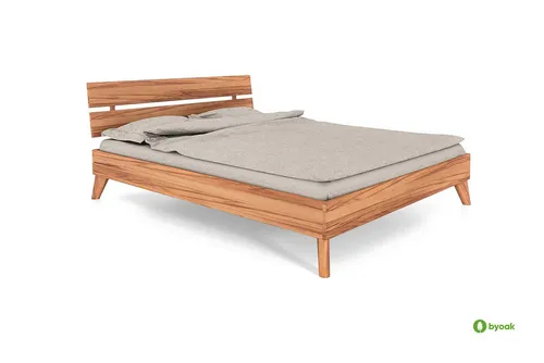 byoak Bett GREG 2 aus Massivholz mit Holzkopfteil, Naturgeölt