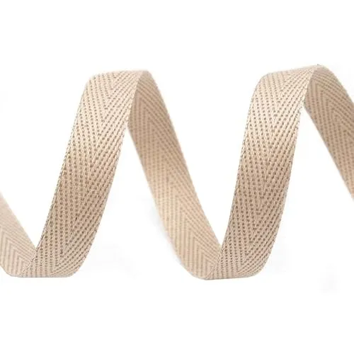 Köperband 1m x 10mm breit große Farbwahl Einfass- Nahtband Gurtband Baumwollband, Größe:10mm, Farbe:beige