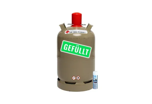 Bluecraft Propan-Gas-Flasche 11 kg - gefüllt mit Lecksuchspray, ideal für Camping, Grillen und vielseitige Anwendungen
