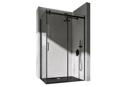 doporro Eckdusche Ravenna19K - Elegante Duschkabine in Schwarz - Eckdusche aus ESG-Sicherheitsglas mit Nano-Beschichtung, ideal für moderne Bäder. Schiebetür und platzsparendes Design machen sie perfekt für kleine Räume.