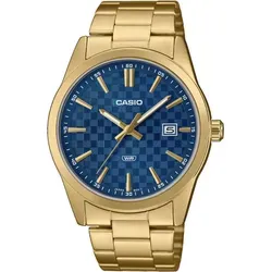 Casio COLLECTION Herrenuhr (Ø 41 mm) - Navy - Elegante Herrenuhr mit Quarzwerk, 3 atm wasserdicht und einem stilvollen Metallarmband. Ideal für modebewusste Männer, die Wert auf Qualität und Design legen.