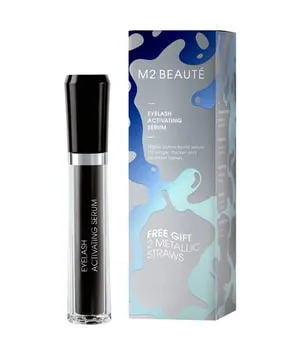 M2 BEAUTÉ Eyelash Activating Serum mit Geschenk - 2 Metallic Straws - Wimpernserum für maximales Wimpernwachstum und intensive Farbe. Erhalte jetzt zwei hochwertige, reflektierende Trinkhalme gratis dazu!