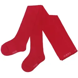 WERI SPEZIALS Strumpfhersteller GmbH Strickstrumpfhose Kinderstrumpfhosen für Mädchen >>Einfarbig: Rosarot<< weiche Baumwolle rot 110-116