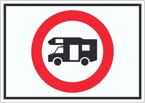 HB-Druck Aufkleber Wohnmobil Durchfahrt verboten Symbol Aufkleber, wetterfest, UV-beständig, kratzfest