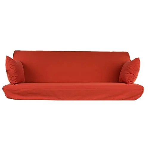 PATIO Auflage Hollywoodschaukel 170 Bankauflage orange Sitzkissen und Rückenlehne mit Reißverschluss verbunden 2 Armlehnen-Kissen Mallorca