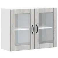 vidaXL Küchen-Hängeschrank Lucca mit Glastür - Küchenhängeschrank aus robustem Holzwerkstoff, bietet viel Stauraum für Geschirr und Küchengeräte. Ideal zur Wandmontage für mehr Ordnung und Platz in deiner Küche.