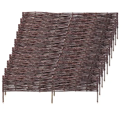 KADAX 10er Set Beetbegrenzung aus Weide 120 x 30 cm Weidengeflecht für Beete, Gartenwege und Rasen, natürliche Abgrenzung für Blumen und Gemüse
